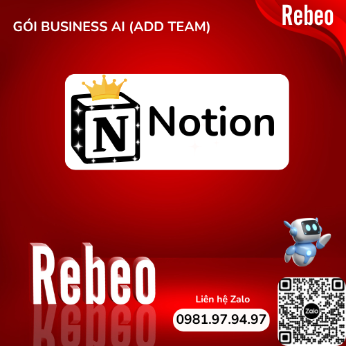 Tài Khoản Notion Business AI Add Team Giá Rẻ - Rebeo Shop