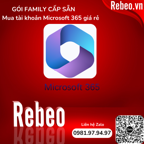 Microsoft 365 Add được 5 Thành Viên, Office 365 Family Tài Khoản Cấp Sẵn 12 Tháng - REBEO Shop